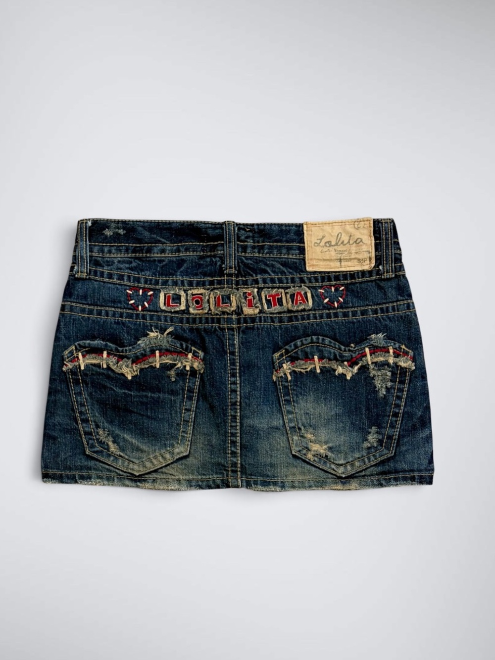 Archival VTG Lolita Jeans Heart Pocket Denim Mini Skirt